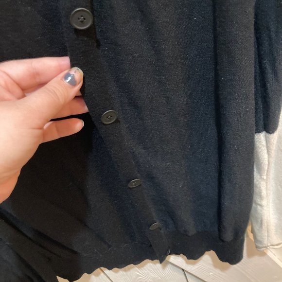 T Alexander Wang black white color block cardigan small - Picture 3 of 8
